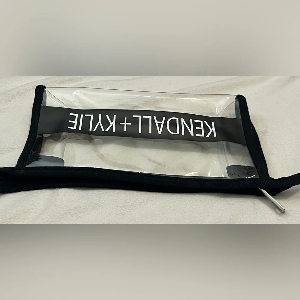 Kendall & Kylie Transparent Cosmetics Bag with Black Accents and Zipper - Picture 7 of 10